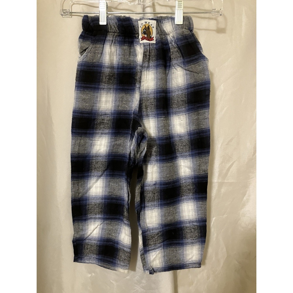 VTG Yo Wear Max Boxxer KIDS Pants XS Green NOS 100% Cotton Flannel USA Pockets